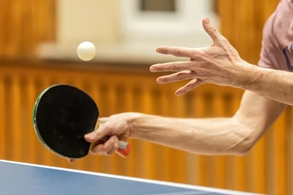 ping pong player action